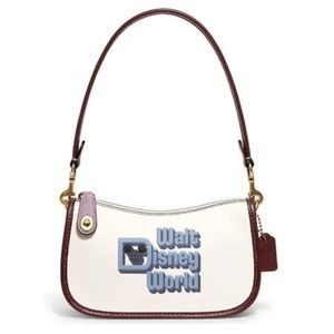 Disney X Coach 50TH Anniversary Walt Disney World Swinger Bag White Leather